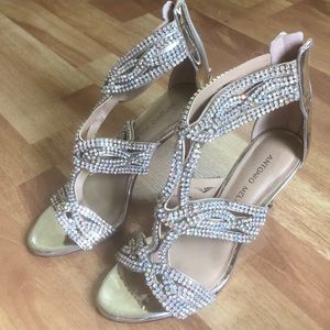 Antonio Melani Gold Paloma Rhinestone Formal Heels